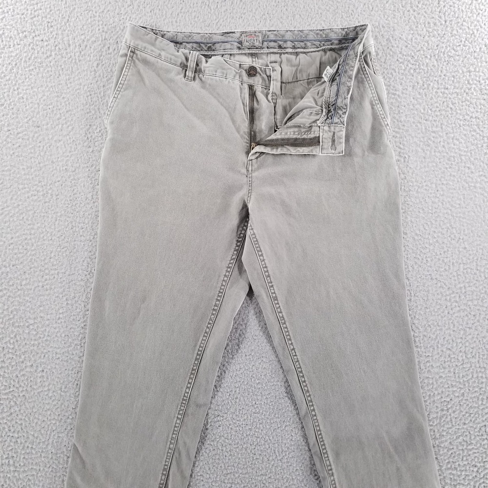Faherty Pants Mens 34 (Fits 33x28) Gray Stretch Canvas Chinos Casual Trousers